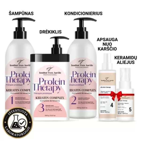 PILNAS PROTEINŲ IR ŠILKO TERAPIJOS RINKINYS XXL + DOVANA